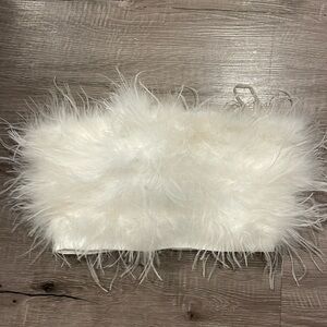 Altar’d State White Feather Tube Top Size XS